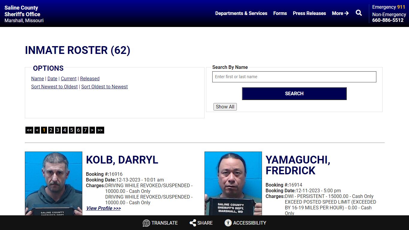 Inmate Roster (69) - Saline County Sheriff